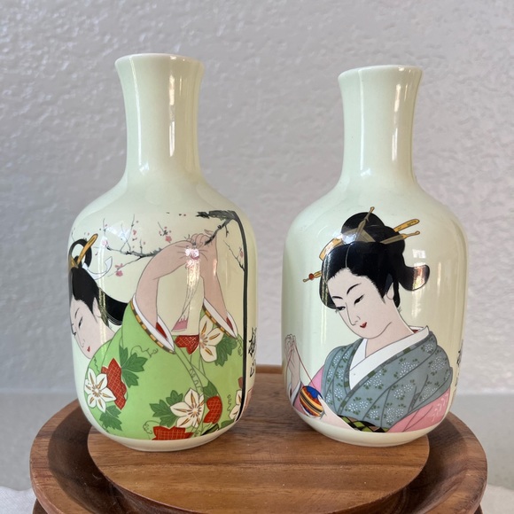 Vintage Accents Vintage Japanese Geisha Sake Bottle Set Of 2 Poshmark
